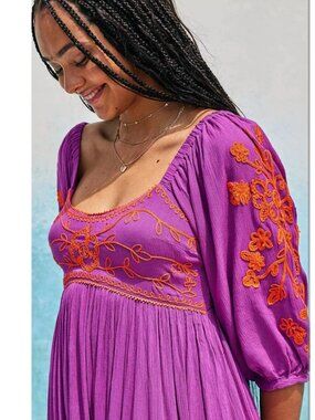Free People Wedgewood Embroidered Dress in Orchid Pavillion  - S/P